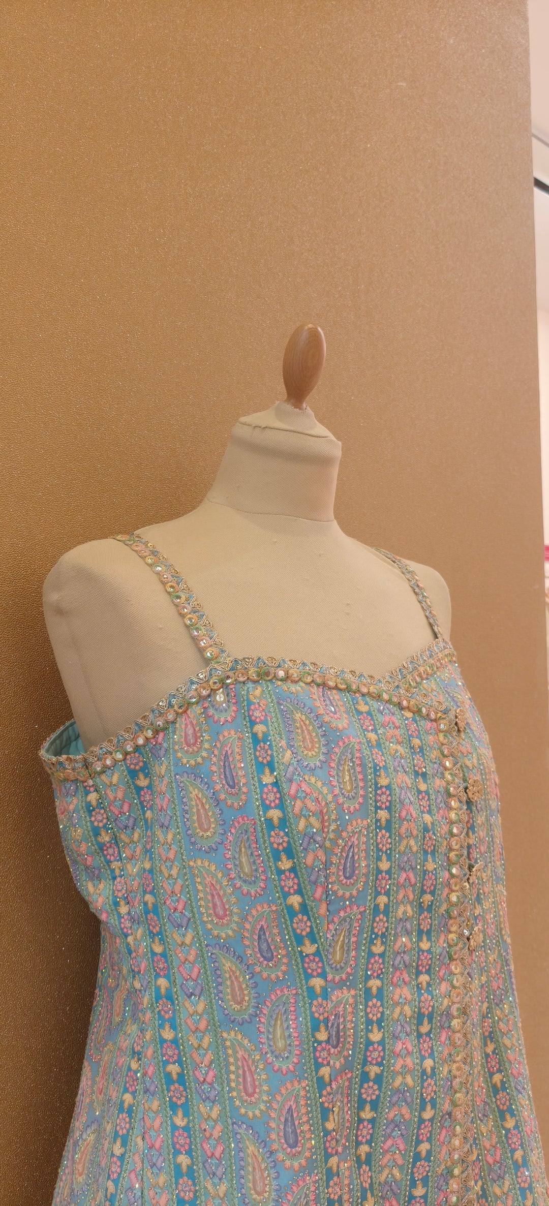 Torquaise Blue Multi Diamond cor-set an asmetrical Sharara| Private Collections