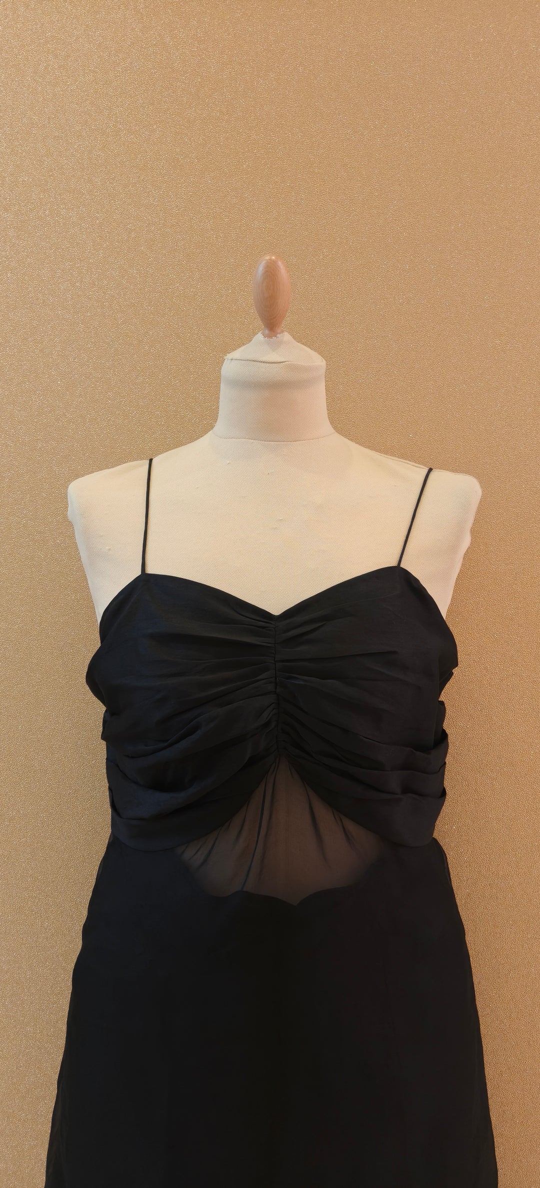 Black Chanderi and Organza Bralette Set |Essence By Monika