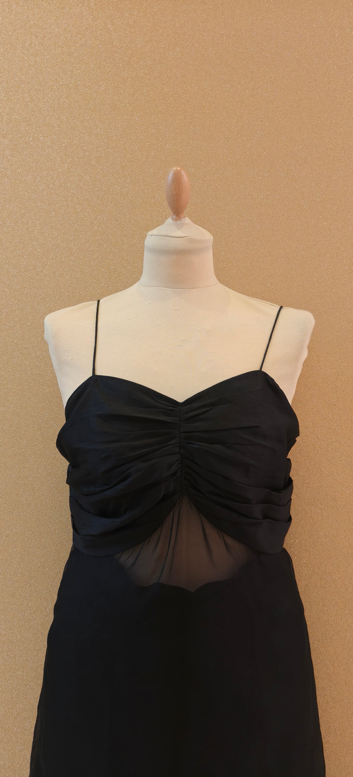 Black Chanderi and Organza Bralette Set |Essence By Monika