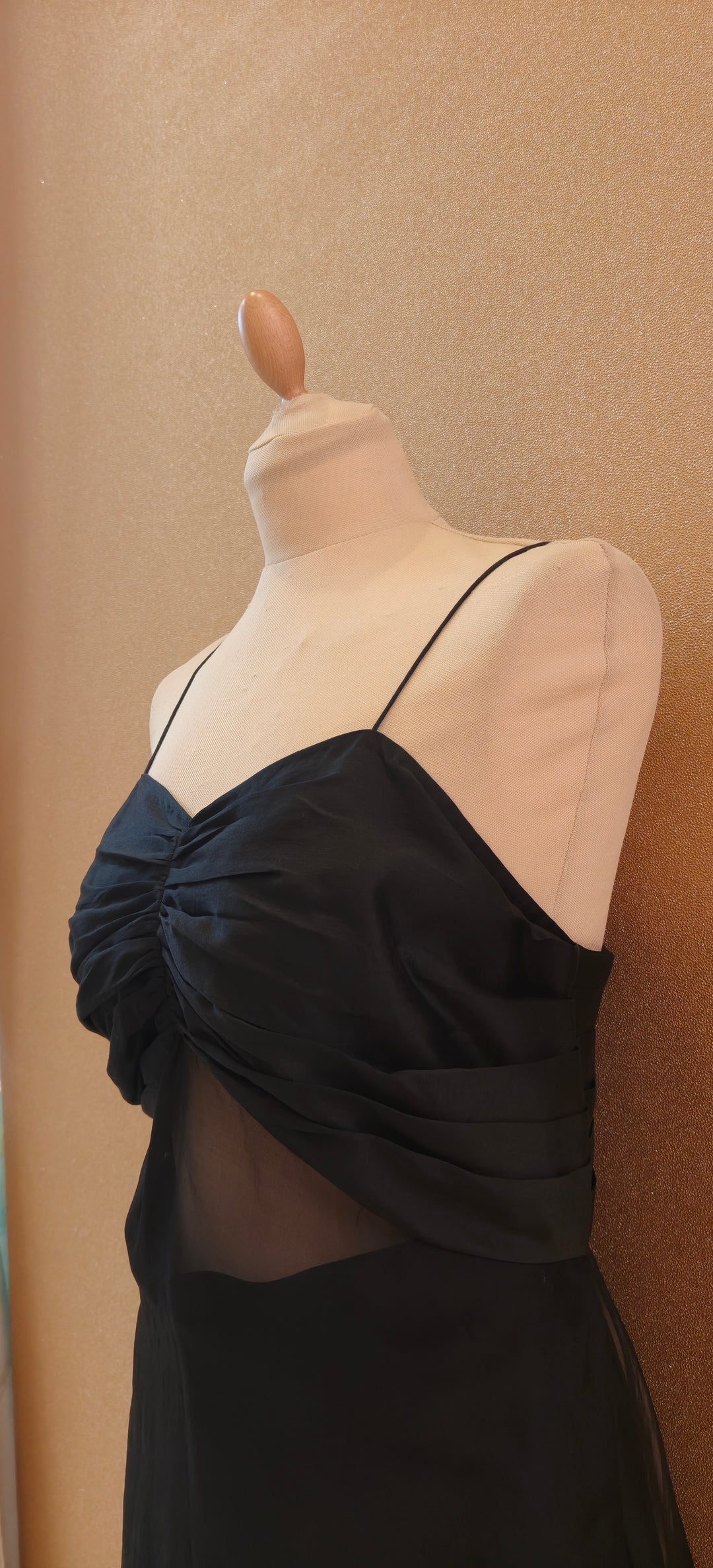 Black Chanderi and Organza Bralette Set |Essence By Monika