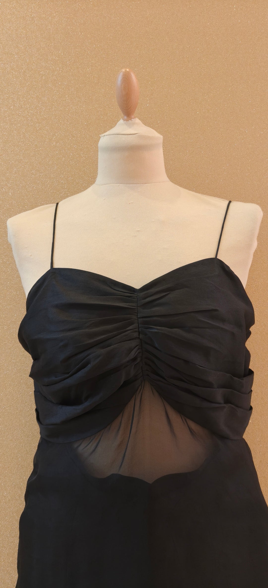 Black Chanderi and Organza Bralette Set |Essence By Monika