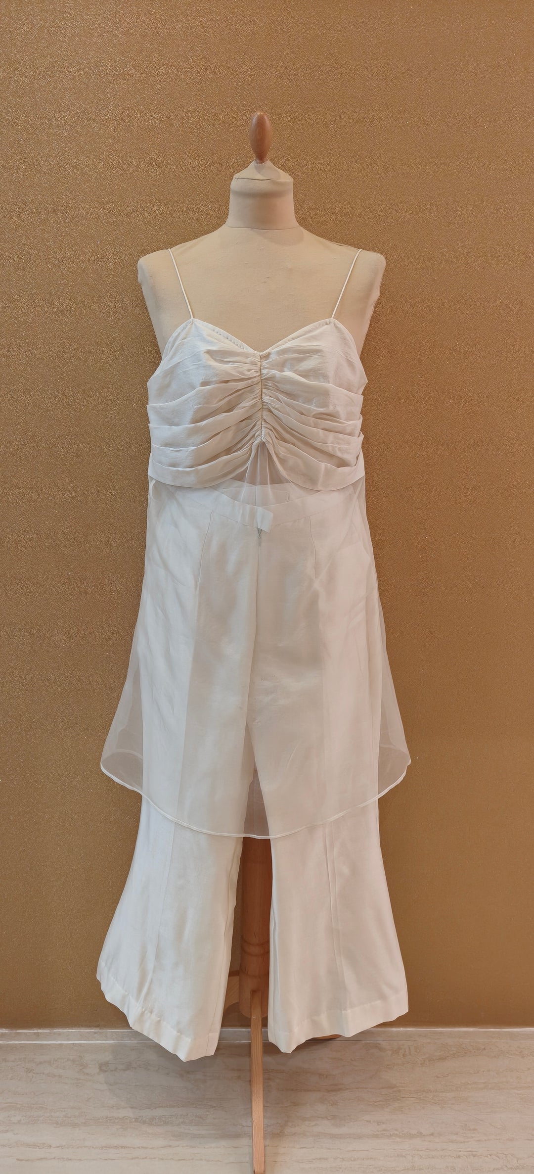 Chanderi and Organza Bralette Set |Essence By Monika