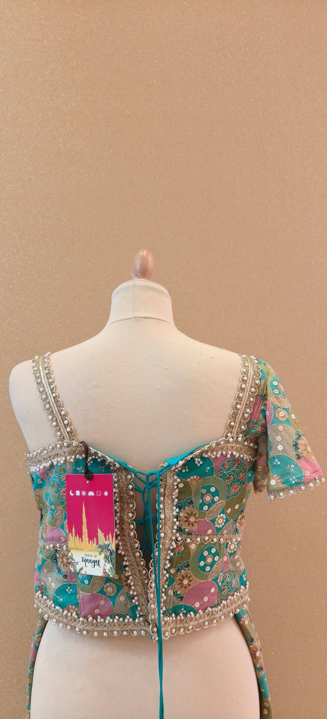 Light pink slit jacket with inner tube and shimmer Lycra skirt | Private Collections