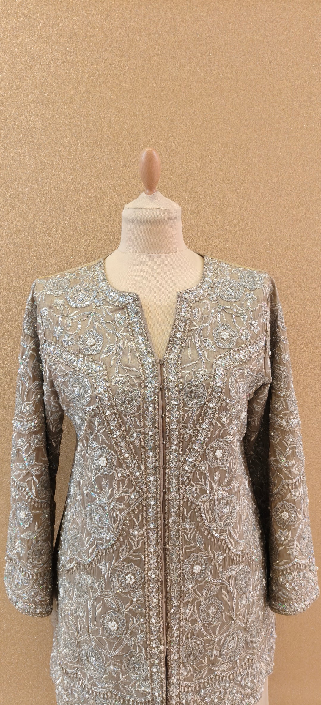 Taupe Embroidered Kurta Set with Dupatta |Basanti Kapde Aur Koffee
