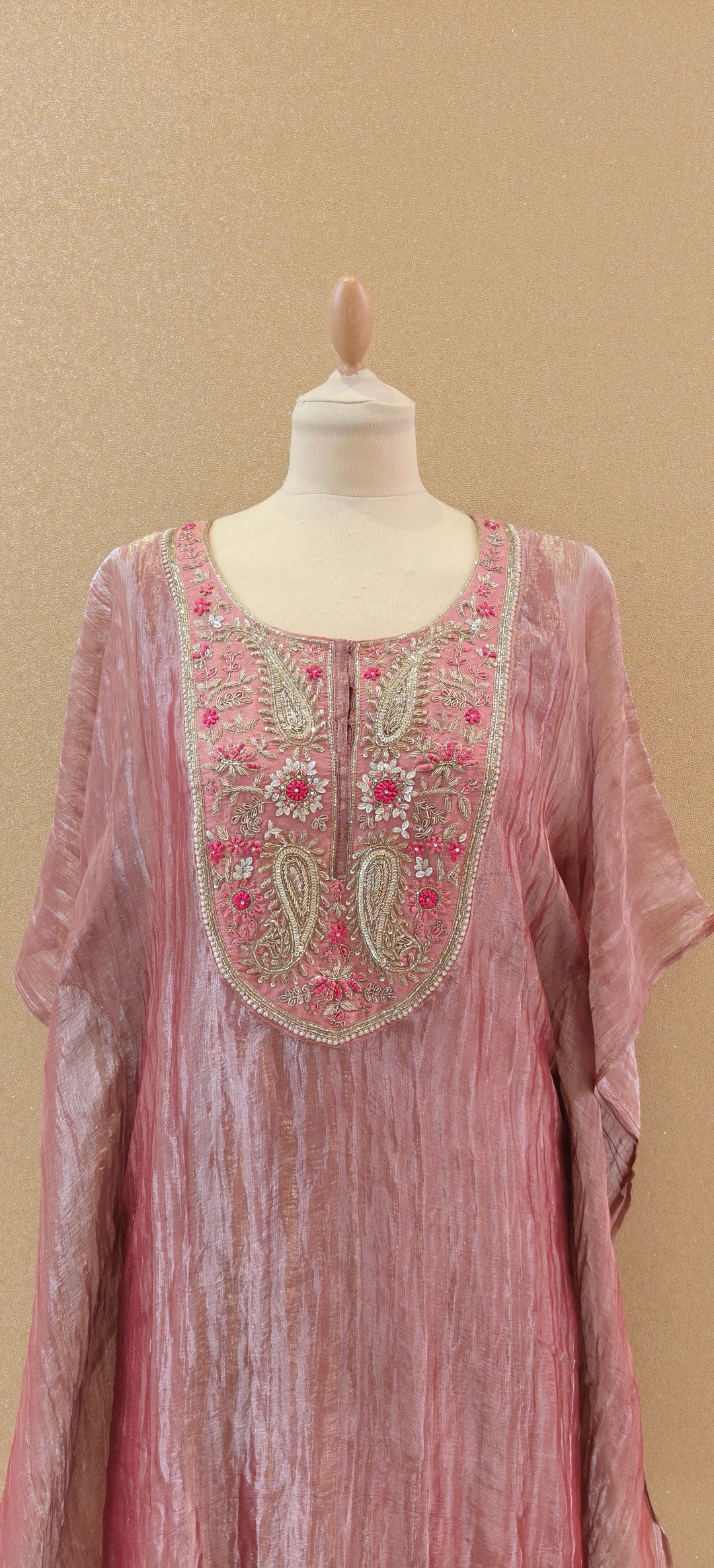 Pink Stillness Embellished Kaftan Set| Basanti Kapde Aur Koffee