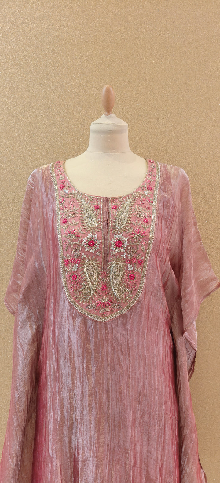Pink Stillness Embellished Kaftan Set| Basanti Kapde Aur Koffee