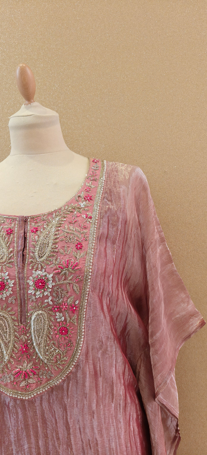 Pink Stillness Embellished Kaftan Set| Basanti Kapde Aur Koffee