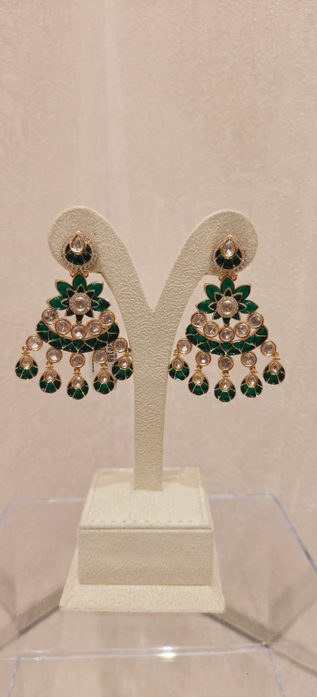 Emerald & Gold Statement Earrings|Inaayat By Divya Taimni