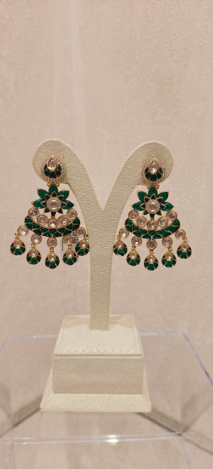 Emerald & Gold Statement Earrings|Inaayat By Divya Taimni