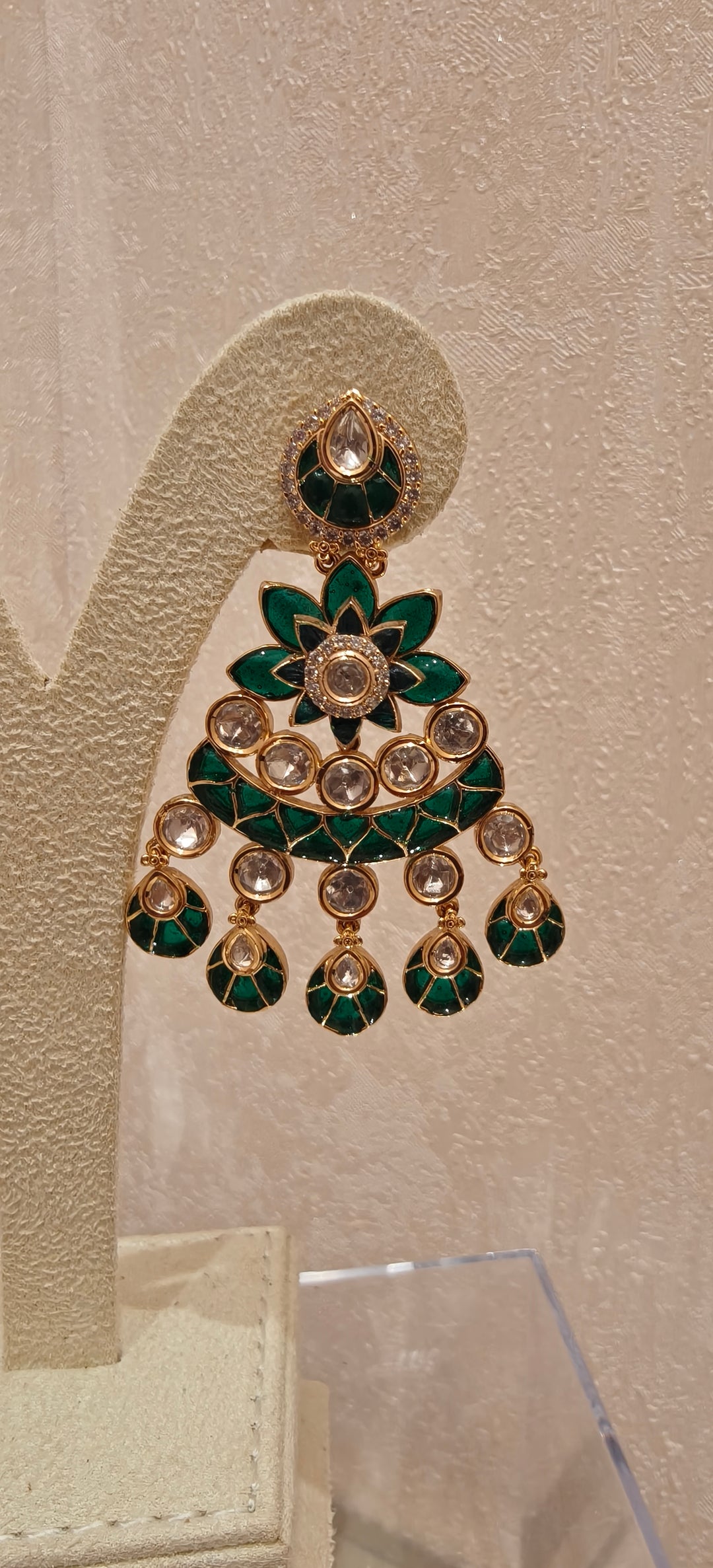 Emerald & Gold Statement Earrings|Inaayat By Divya Taimni