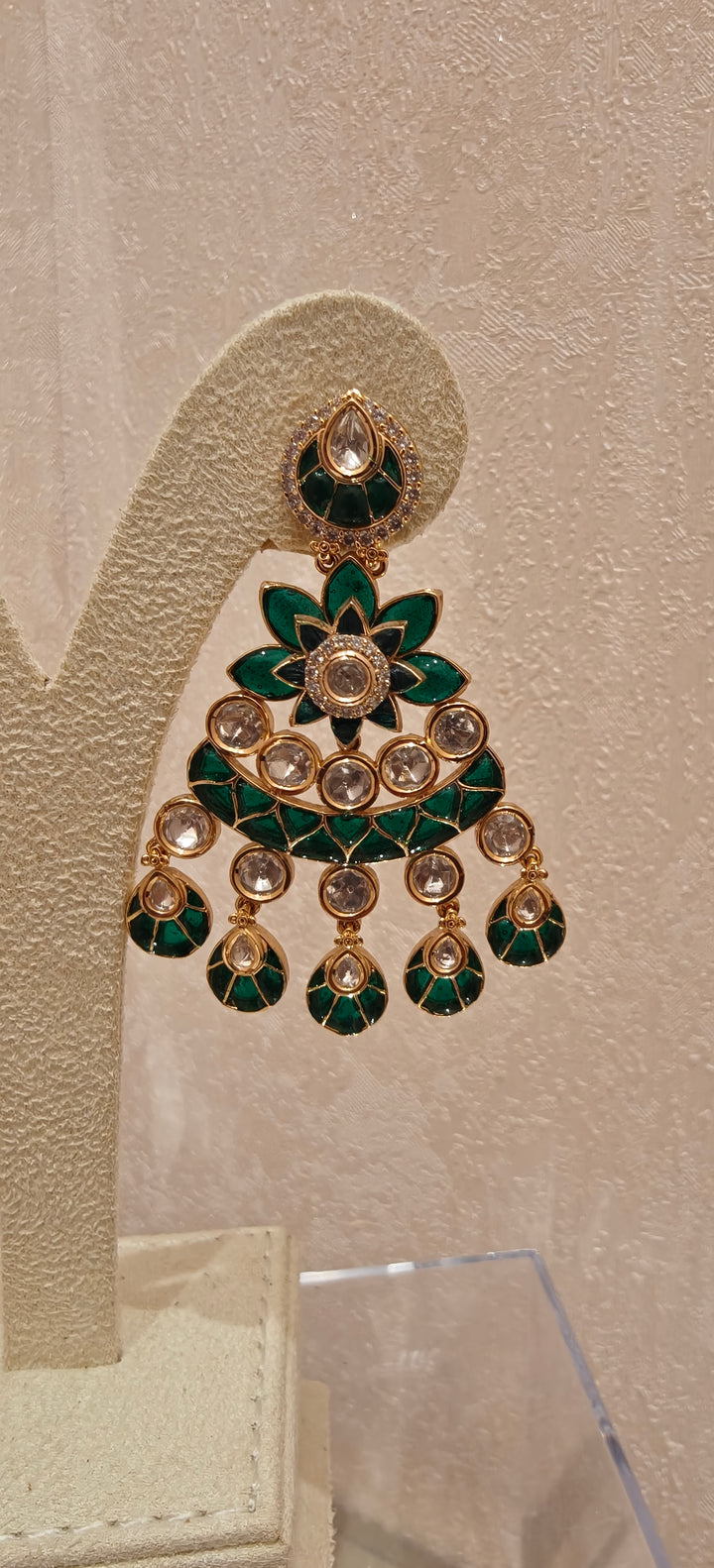 Emerald & Gold Statement Earrings|Inaayat By Divya Taimni