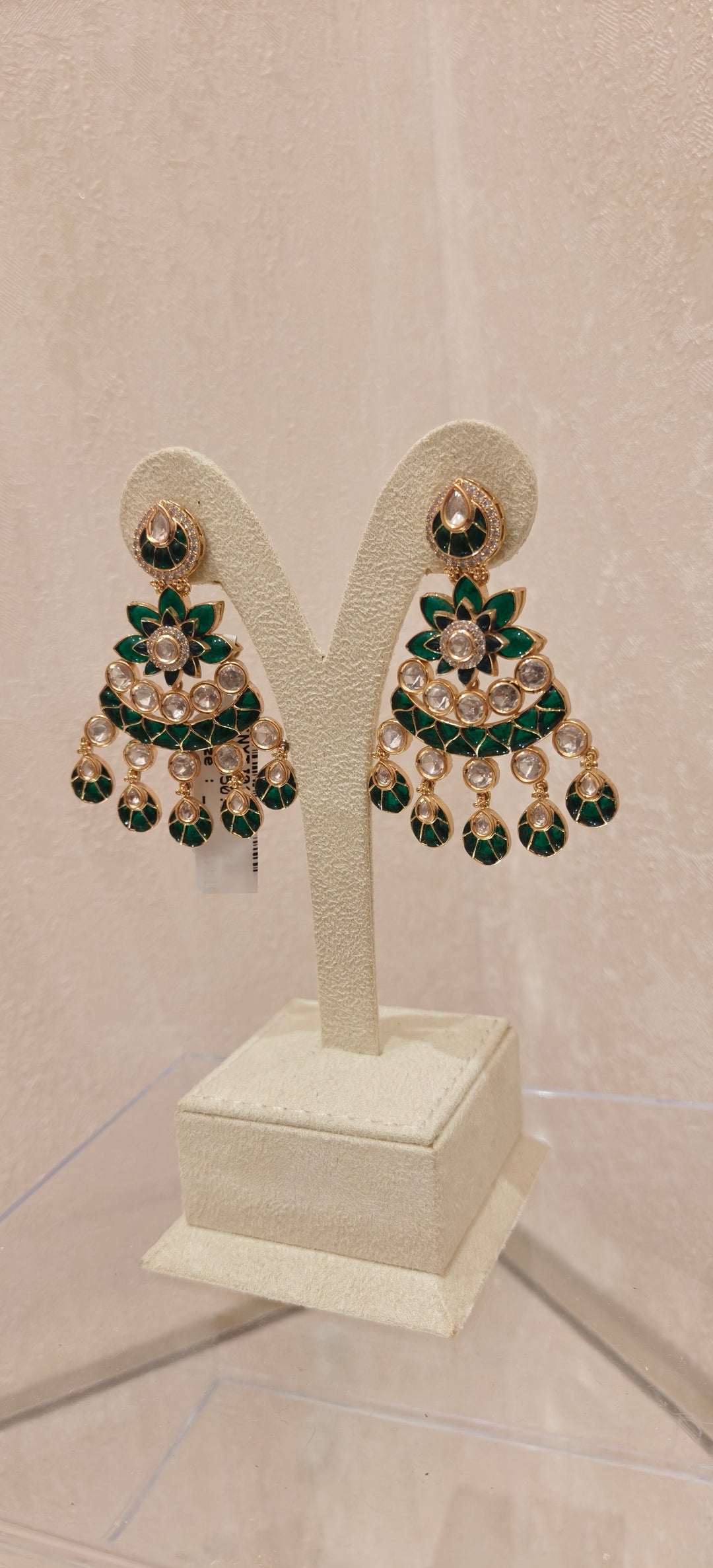 Emerald & Gold Statement Earrings|Inaayat By Divya Taimni