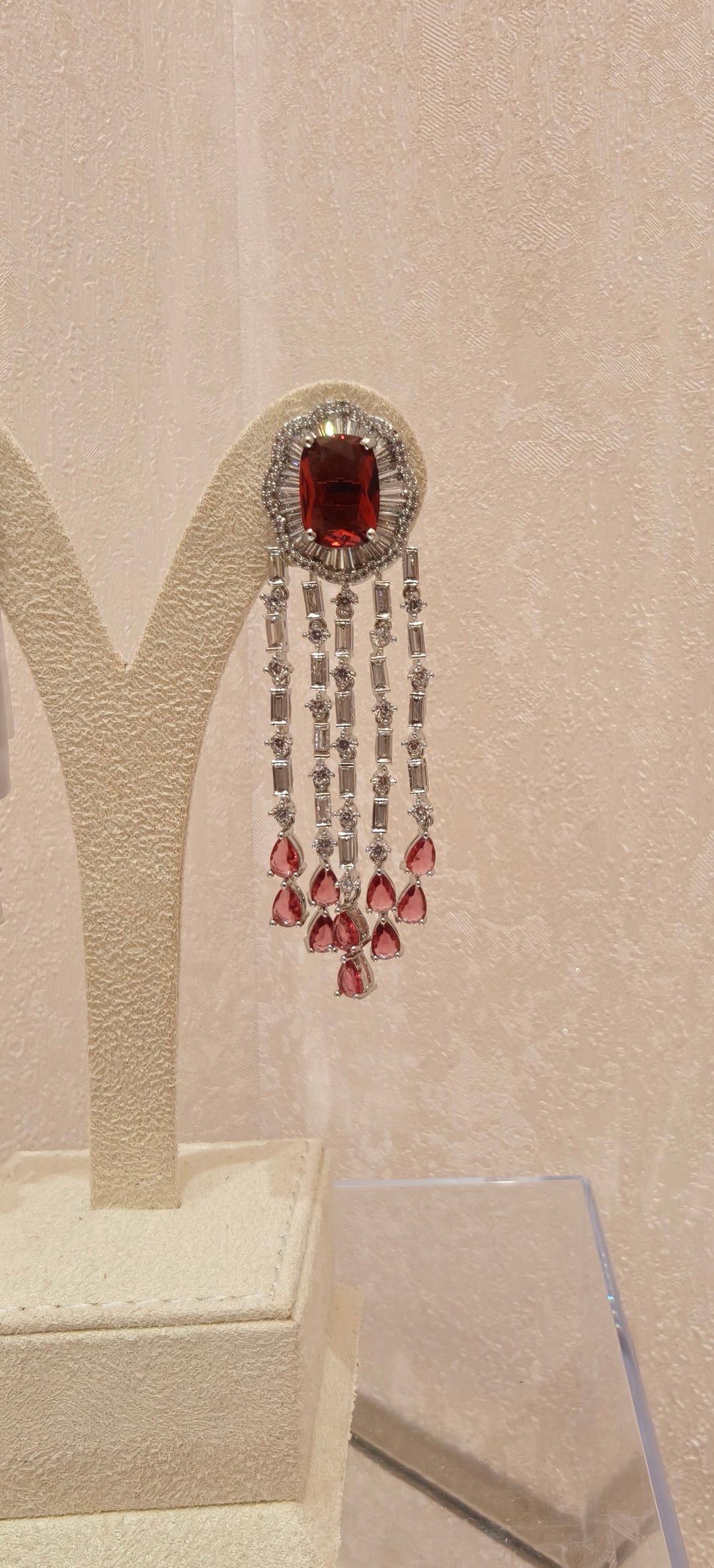 Glamorous Ruby Tassel Earrings|Inaayat By Divya Taimni