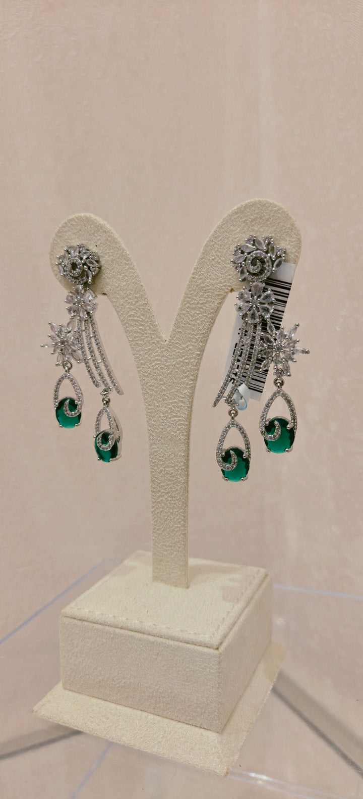 Elegant Emerald Drop Earrings|Inaayat By Divya Taimni