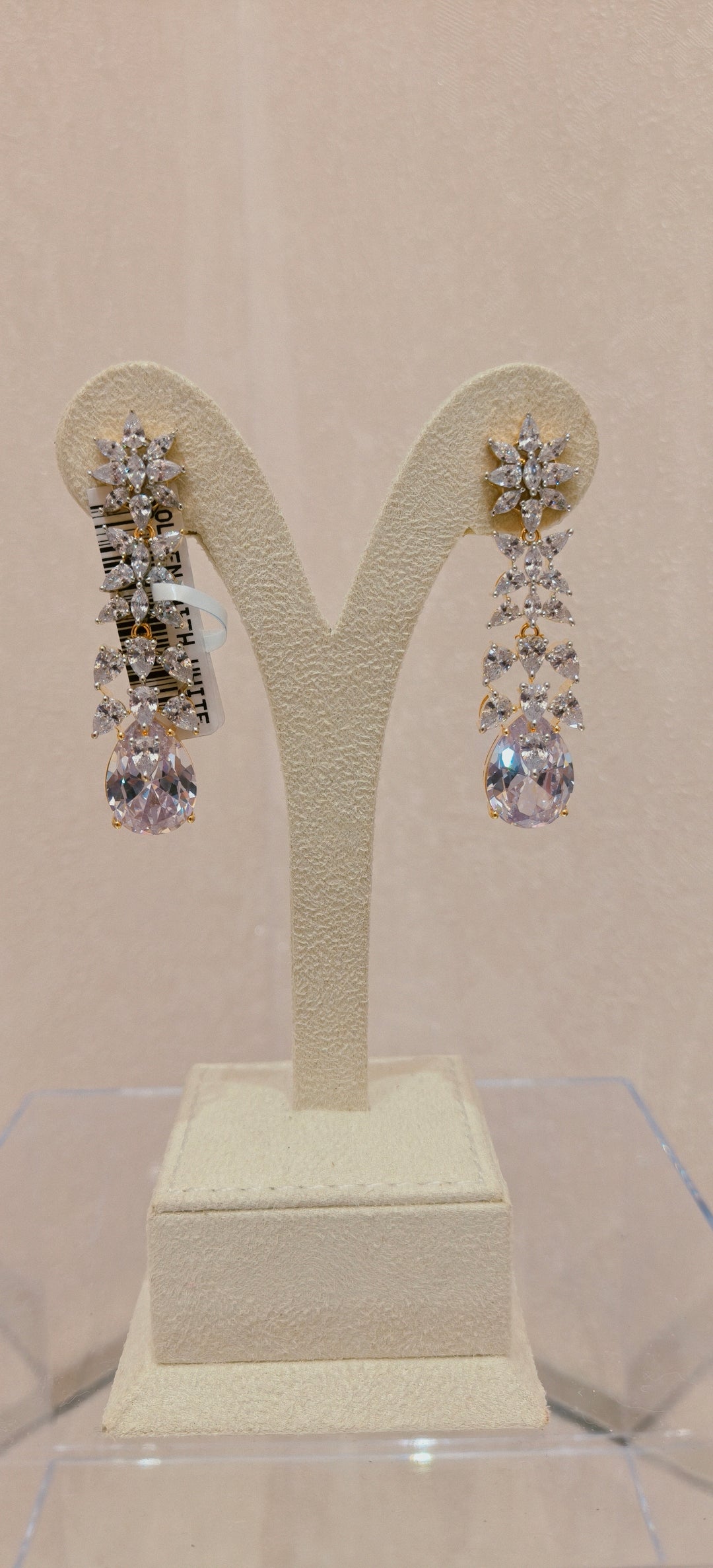 Radiant Pear-Cut Crystal Cascade Earrings|Inaayat By Divya Taimni