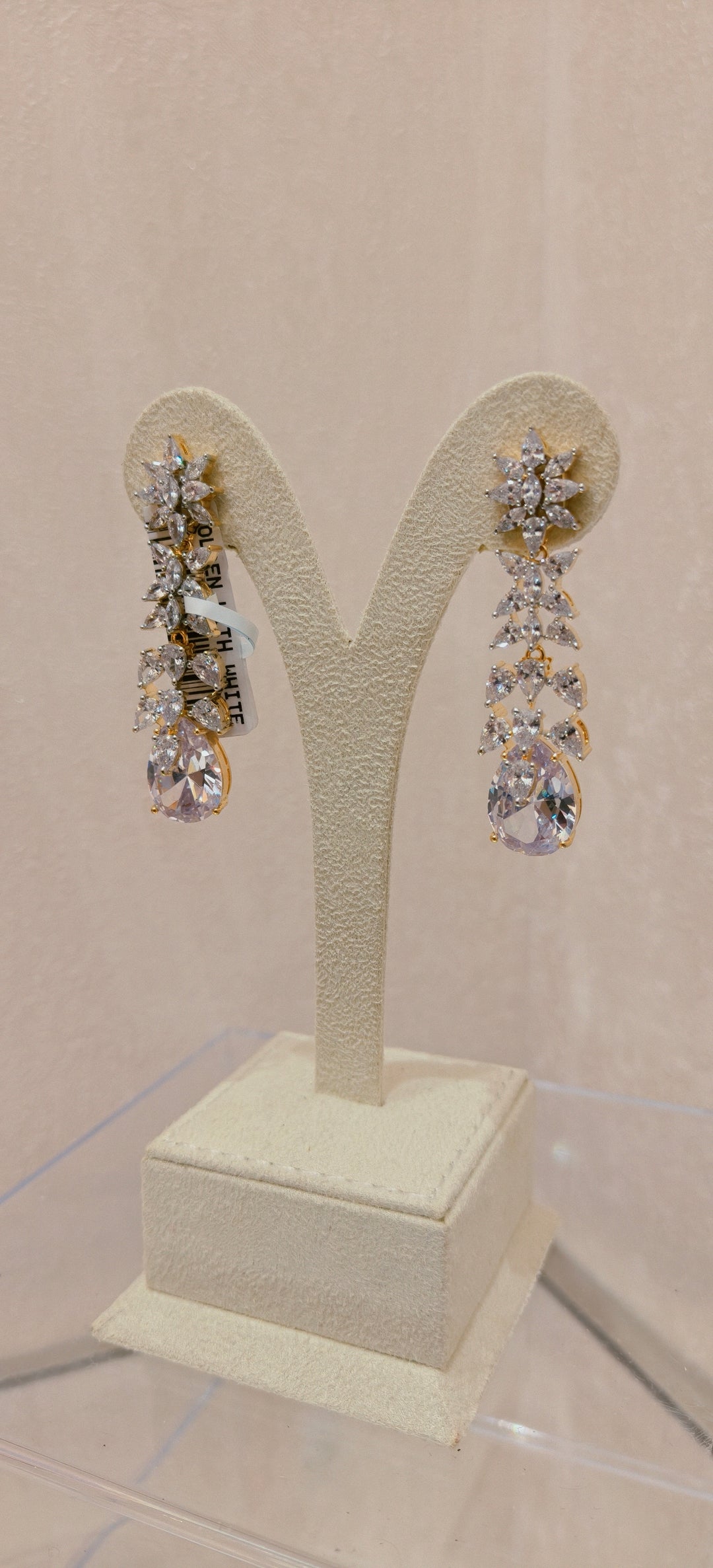 Radiant Pear-Cut Crystal Cascade Earrings|Inaayat By Divya Taimni