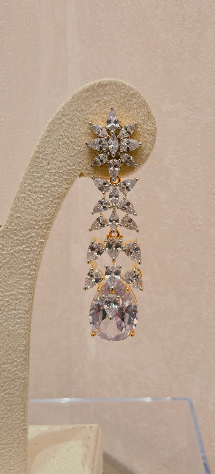 Radiant Pear-Cut Crystal Cascade Earrings|Inaayat By Divya Taimni