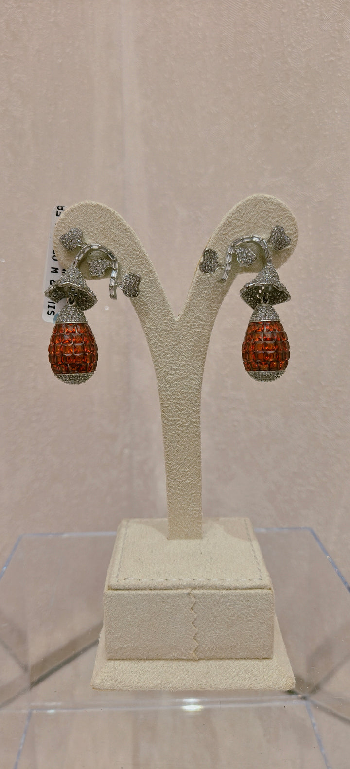 Amber Pear Drop Statement Earrings|Inaayat By Divya Taimni