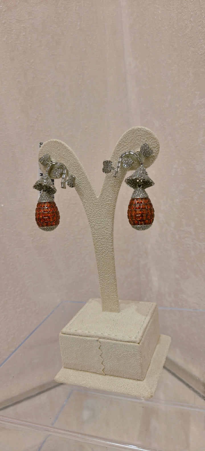 Amber Pear Drop Statement Earrings|Inaayat By Divya Taimni