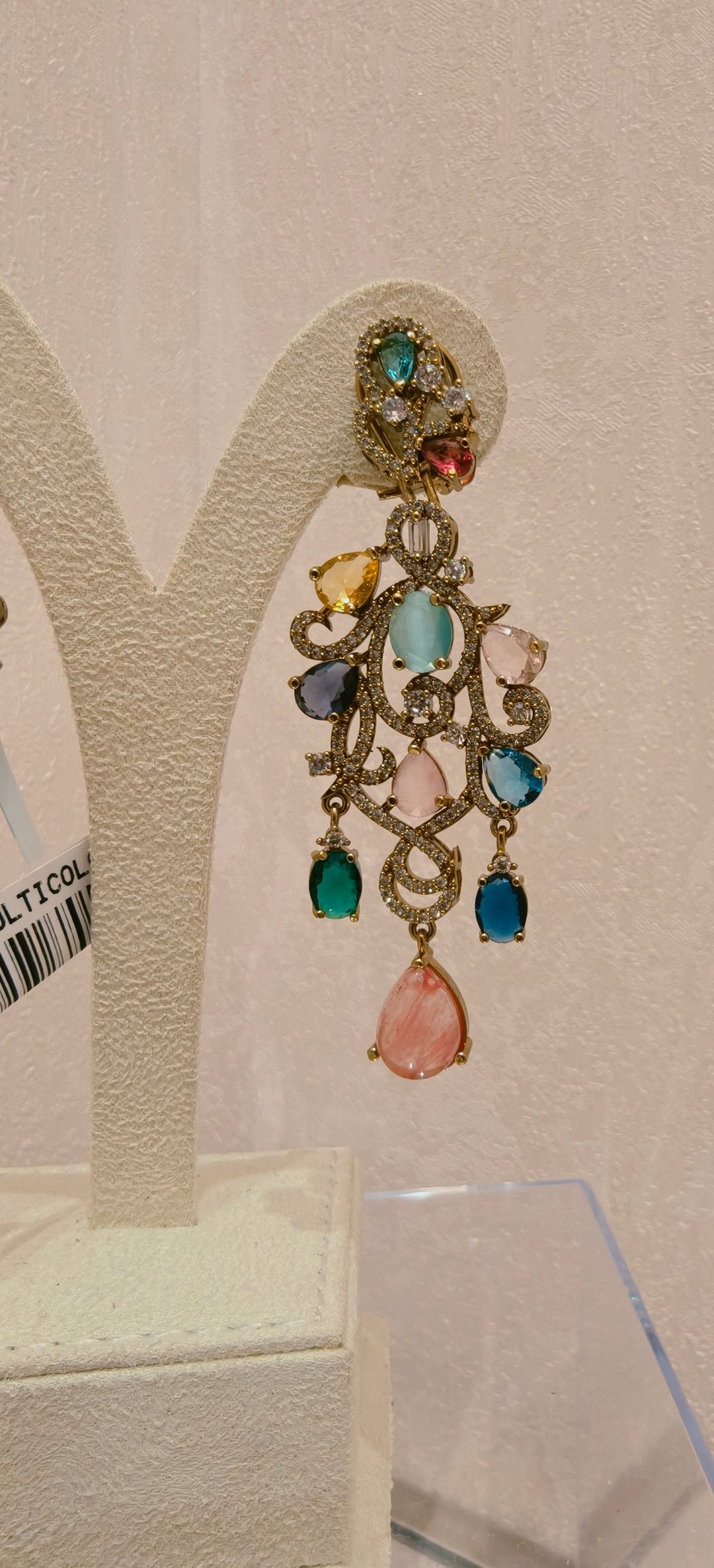 Exquisite Multicolored Stone Statement Chandelier Earrings|Inaayat By Divya Taimni