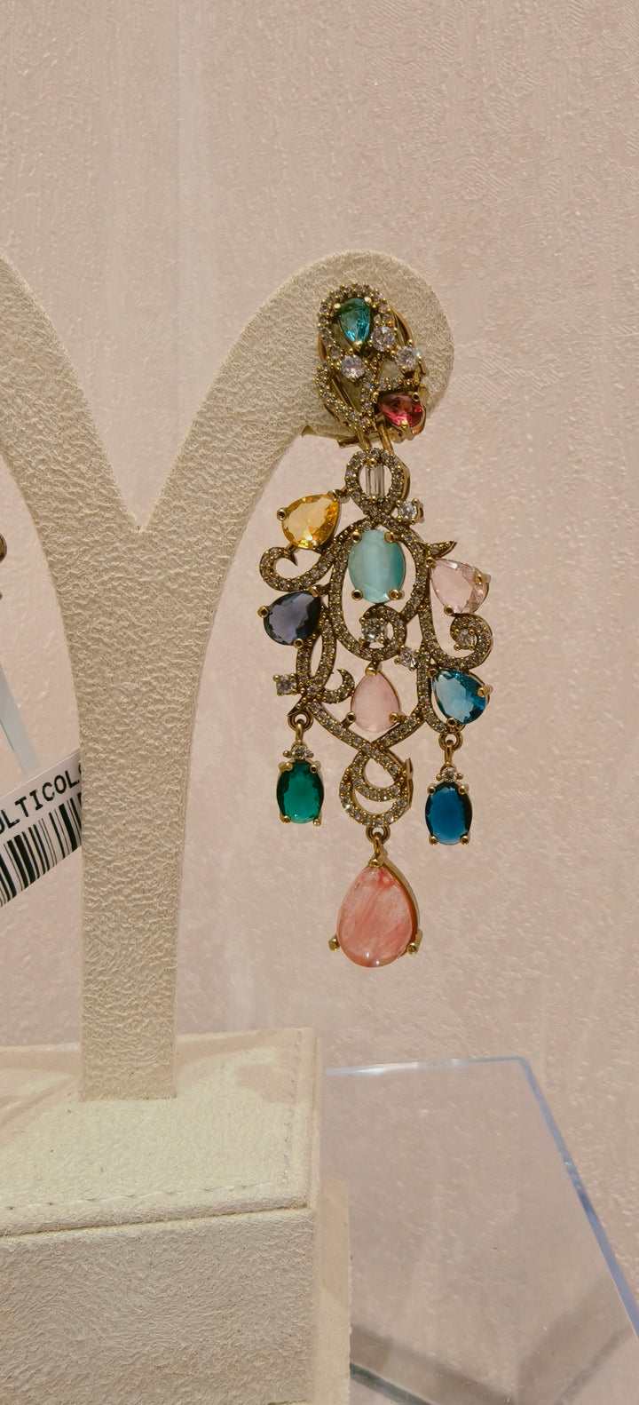 Exquisite Multicolored Stone Statement Chandelier Earrings|Inaayat By Divya Taimni