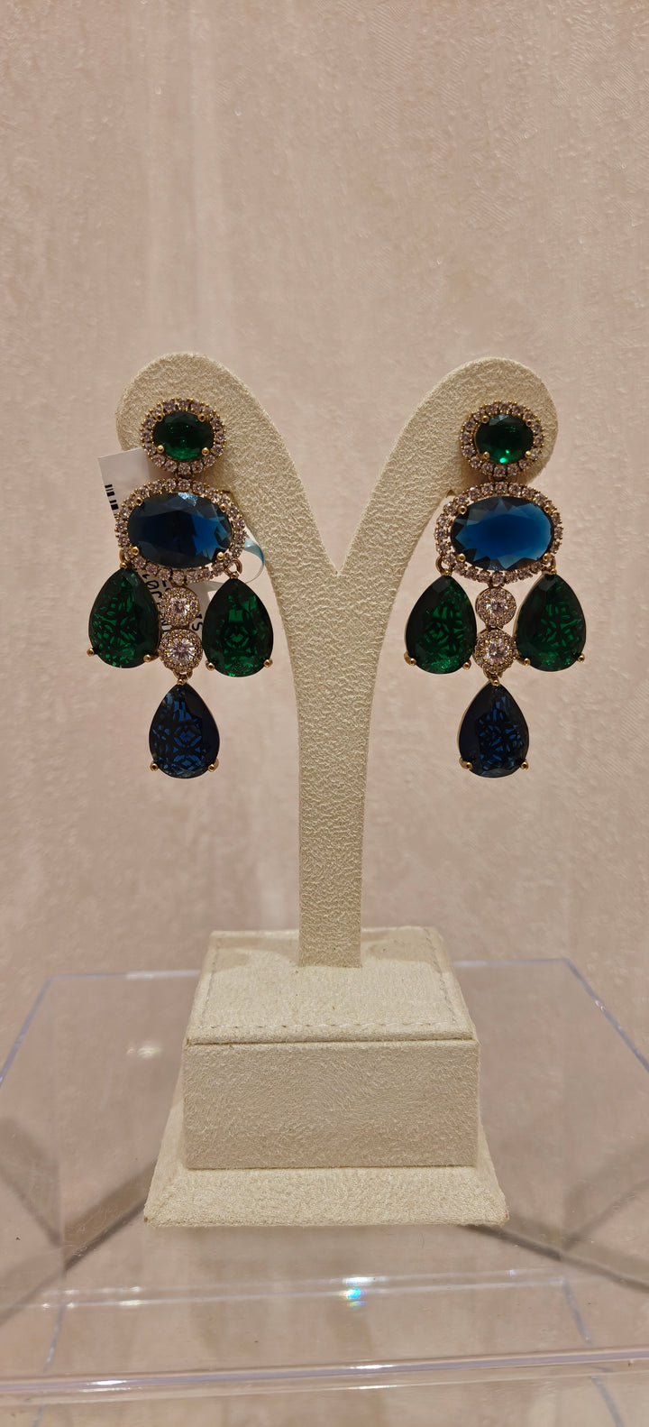 Blushing Rose & Midnight Blue Statement Earrings|Inaayat By Divya Taimni