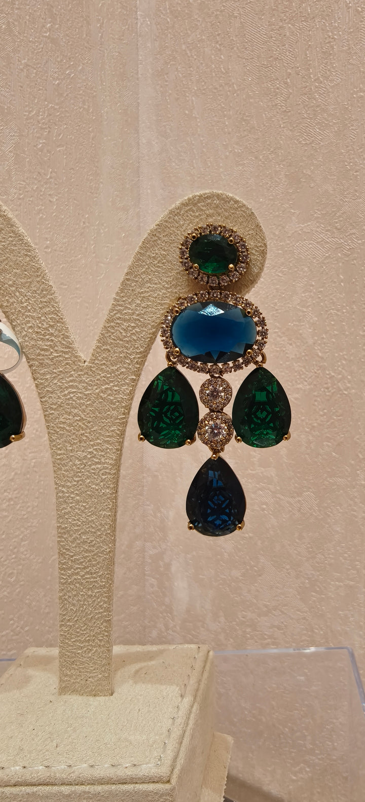 Blushing Rose & Midnight Blue Statement Earrings|Inaayat By Divya Taimni