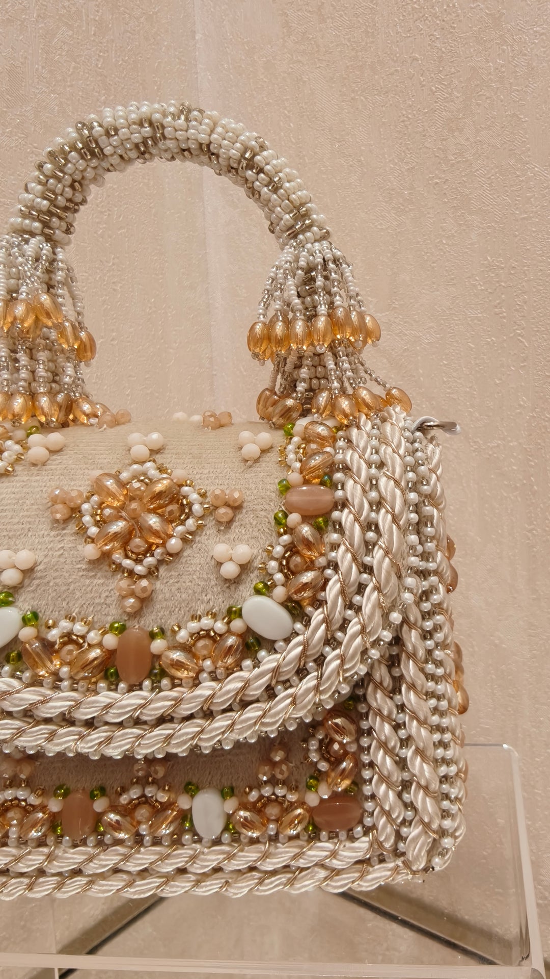 Ornate Maroon and Green Embellished Evening Bag| Al Falah