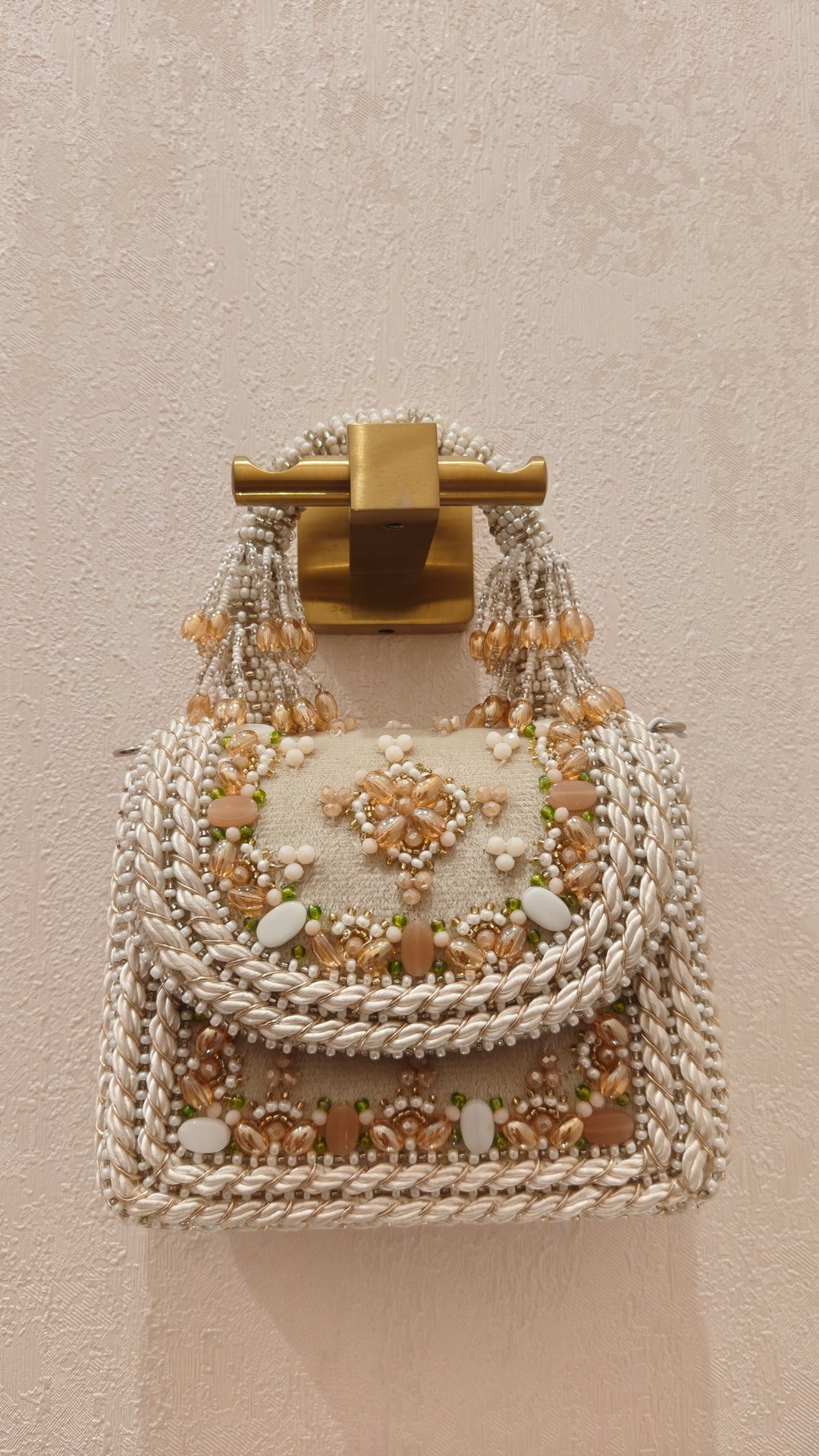 Ornate Maroon and Green Embellished Evening Bag| Al Falah