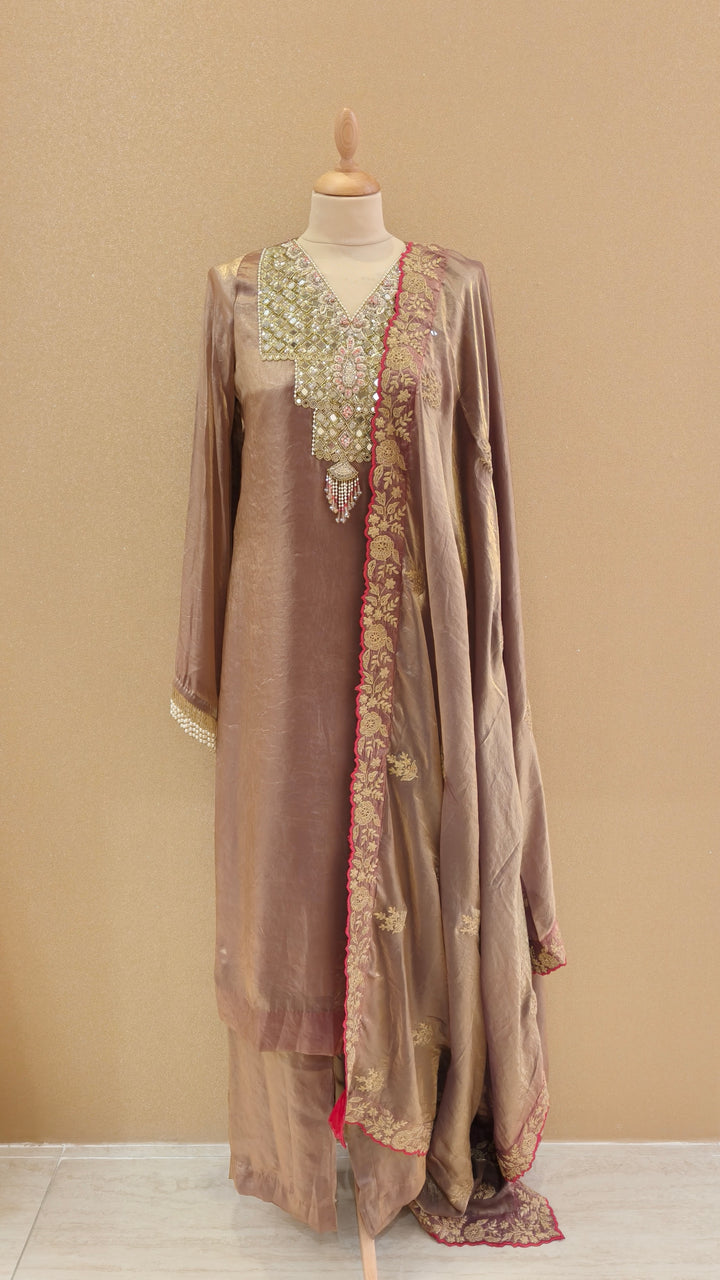 Shahi Bronze Kashmiri Suit| AURAROZE