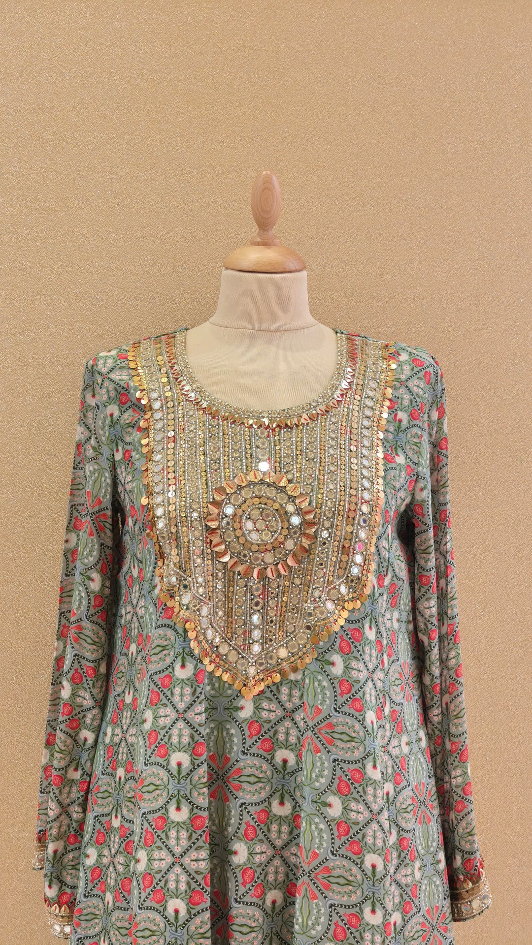 Green Printed Kurti with Matching Pants| SILK SAGA