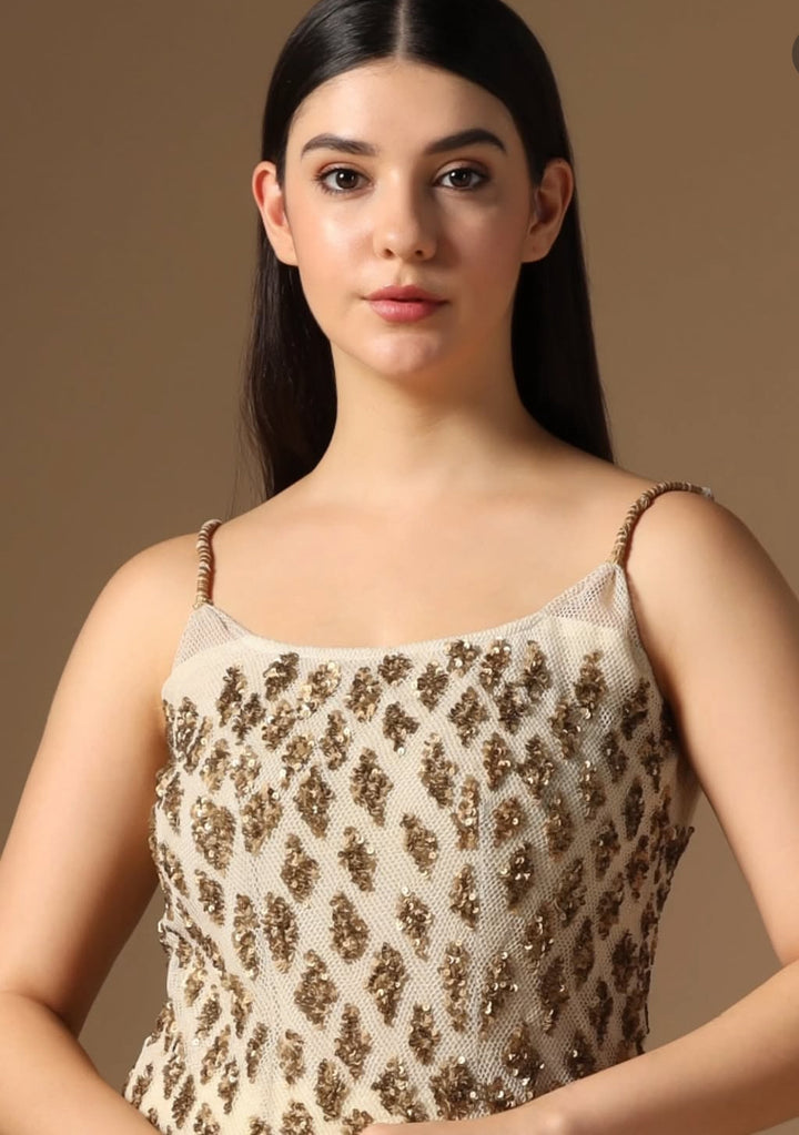 Embellished Tunic and Metallic Sharara Set| Rina Dhaka