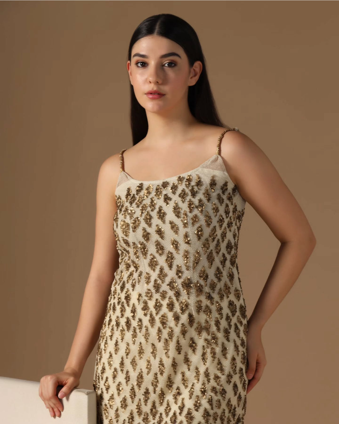 Embellished Tunic and Metallic Sharara Set| Rina Dhaka