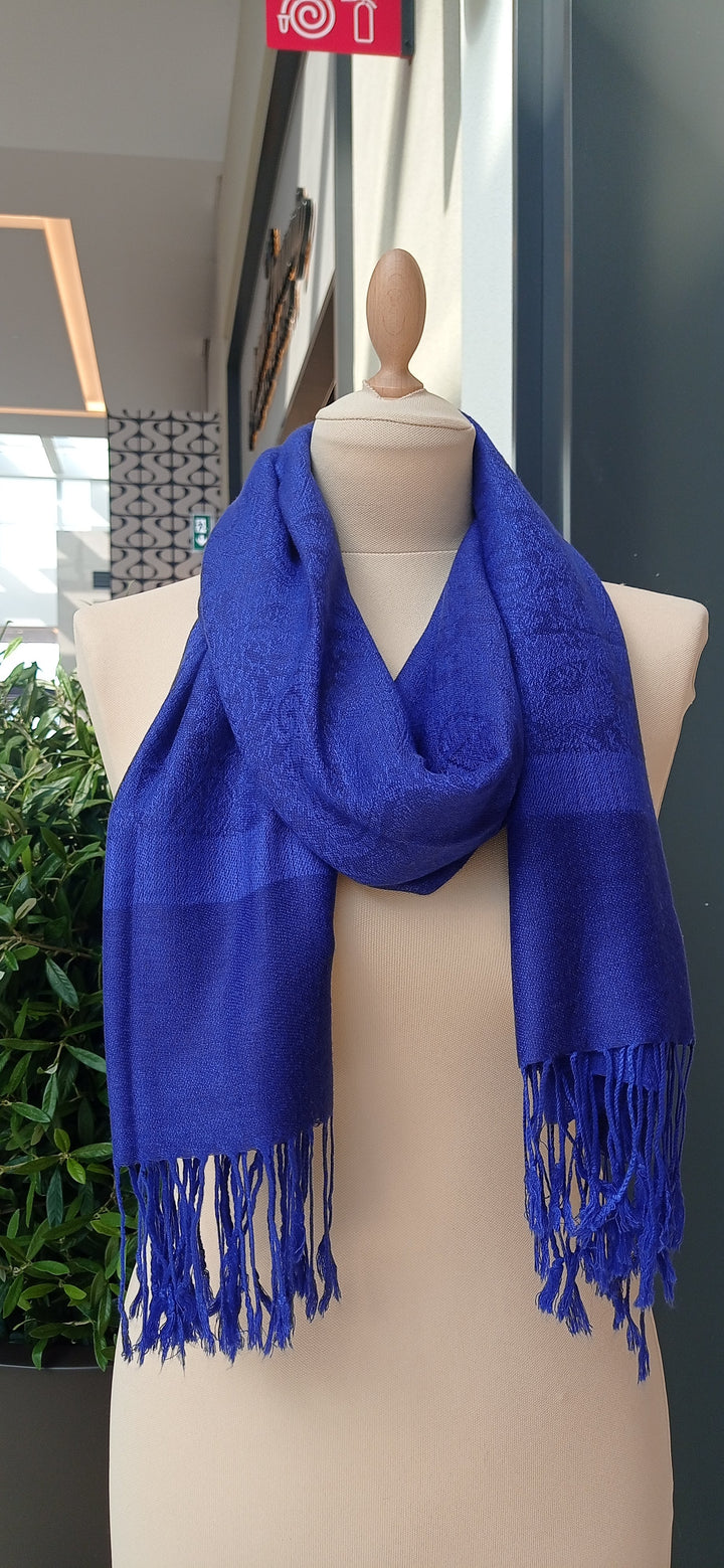 Janvi Blue Damask Scarf