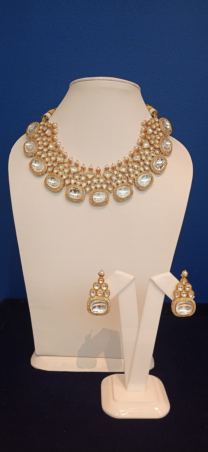 Kashish Imitation Polki Diamond Kundan Necklace and Earrings Set|Inaayat by Divya Taimni