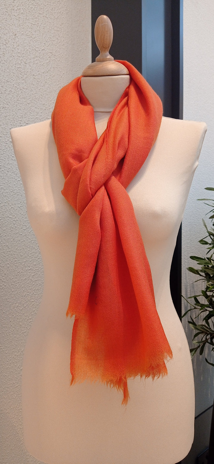 Rania Crush Orange Plain Pashmina Scarves