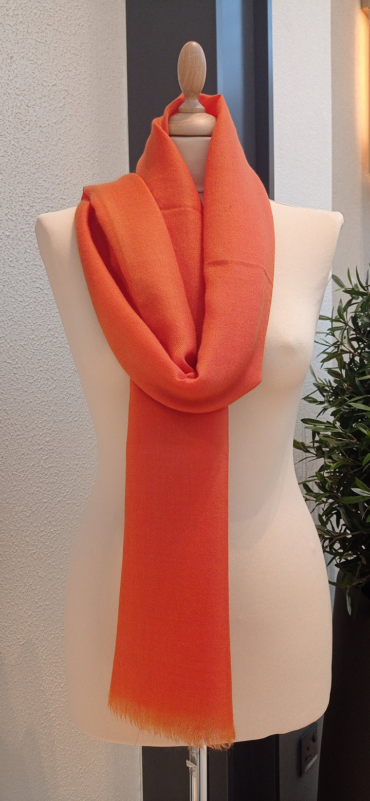 Rania Crush Orange Plain Pashmina Scarves