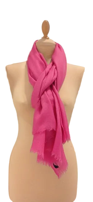 Rania Rose Pink Plain Pashmina Scarves