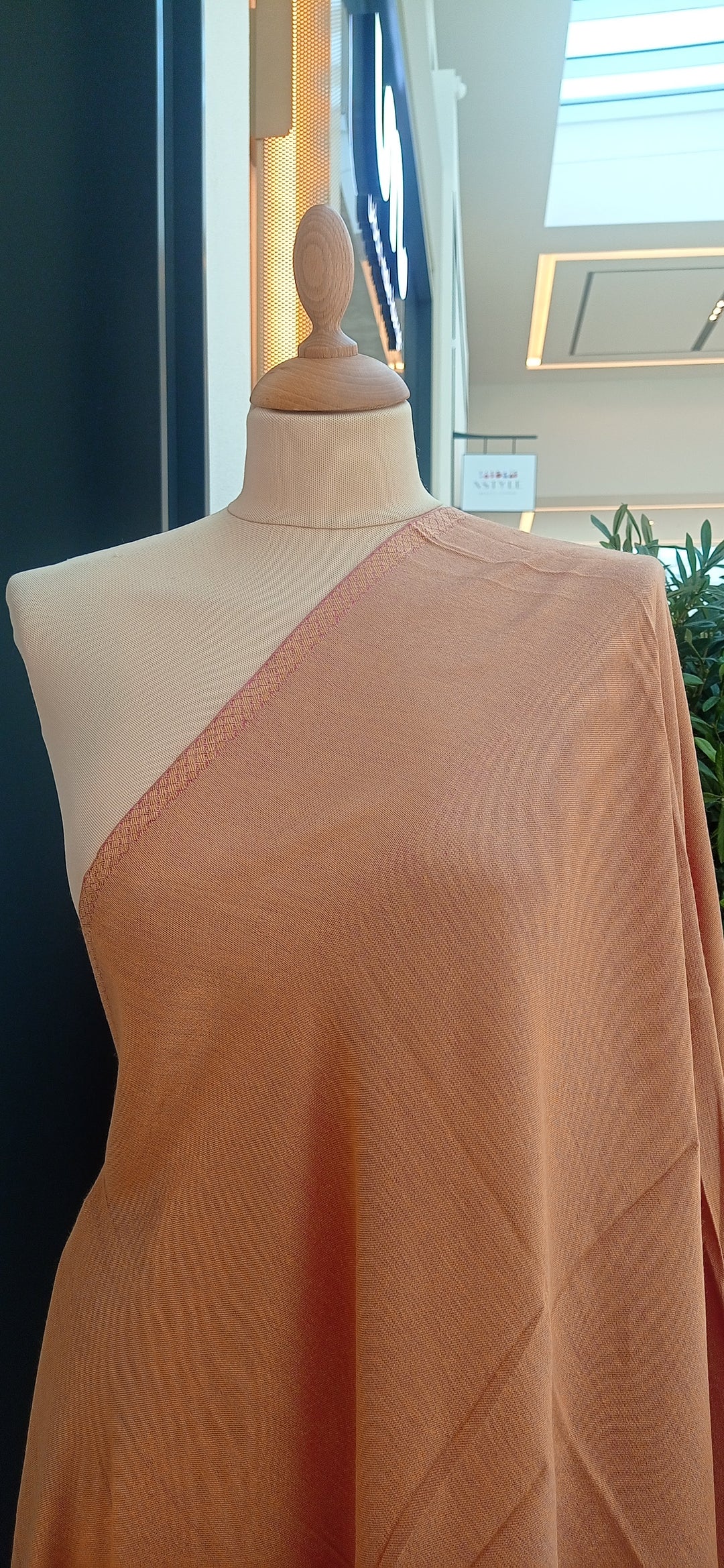 Pink and Gold Plain Reversible Silk Stole