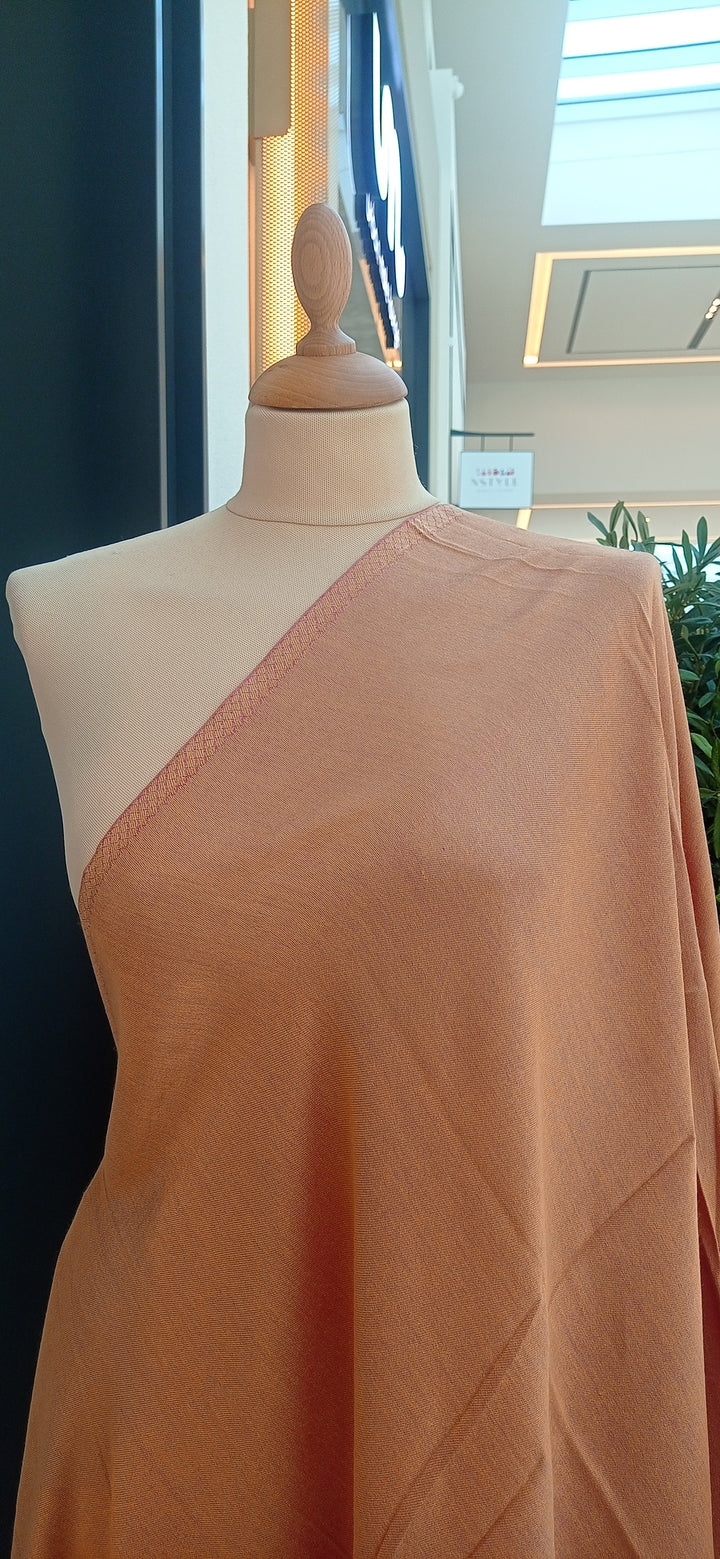 Pink and Gold Plain Reversible Silk Stole