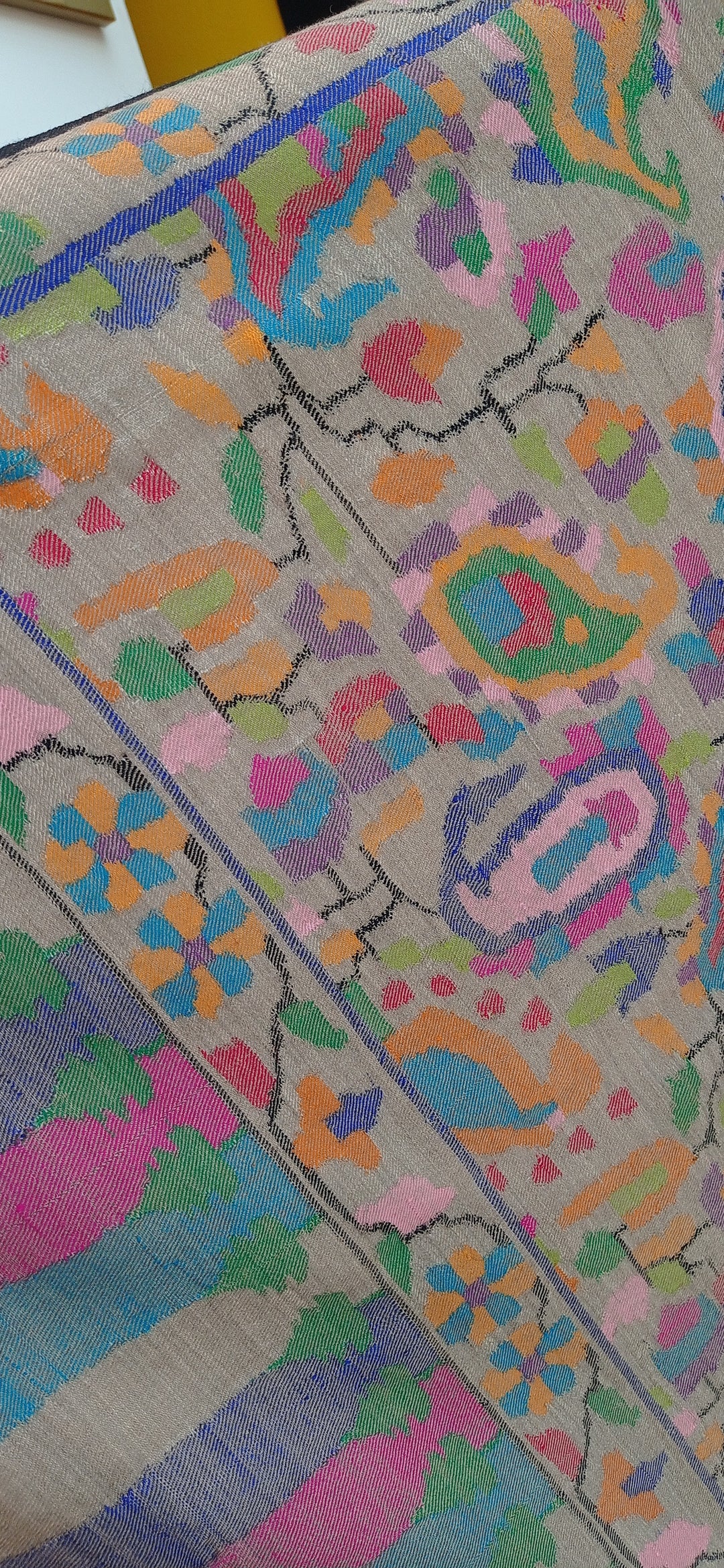 Emaan Light Grey Kashmiri Kani Pashmina Shawl |House Of Inaayat