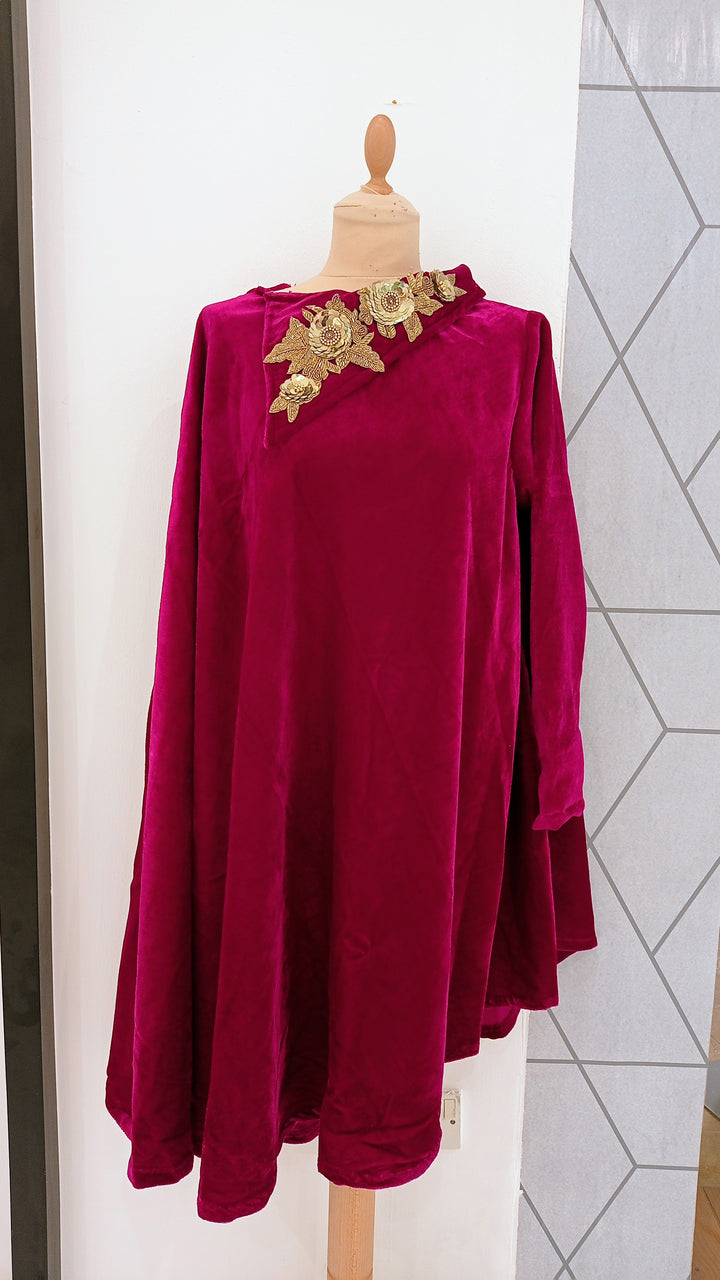 Magenta Velvet Cape