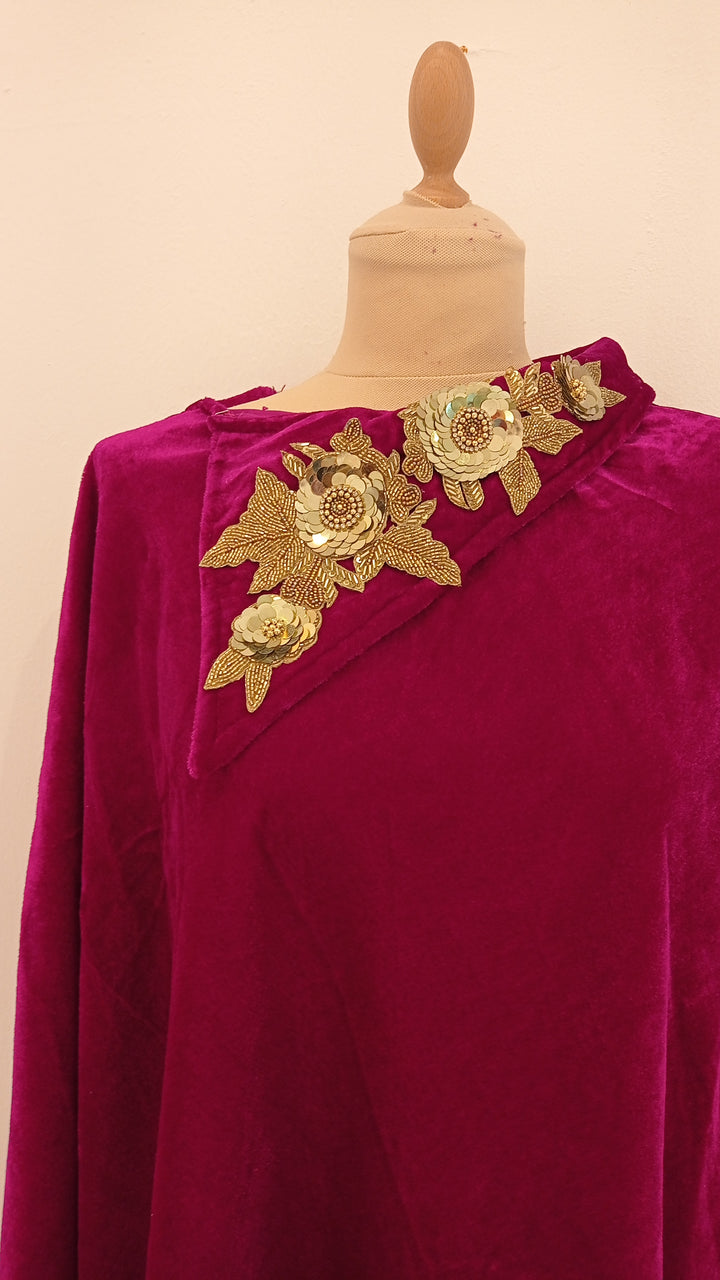 Magenta Velvet Cape
