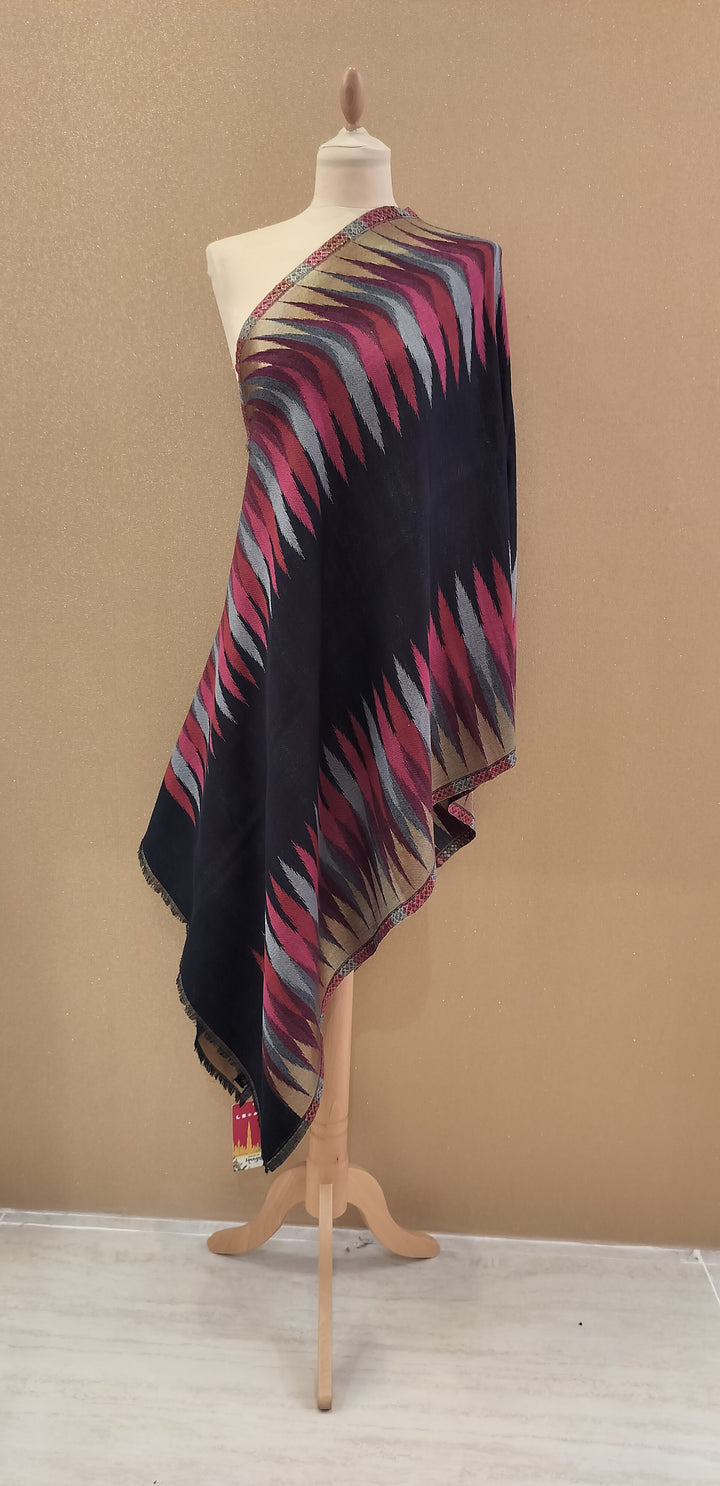 Golden Amber Ikat Reversable Zari Scarf |House of Inaayat