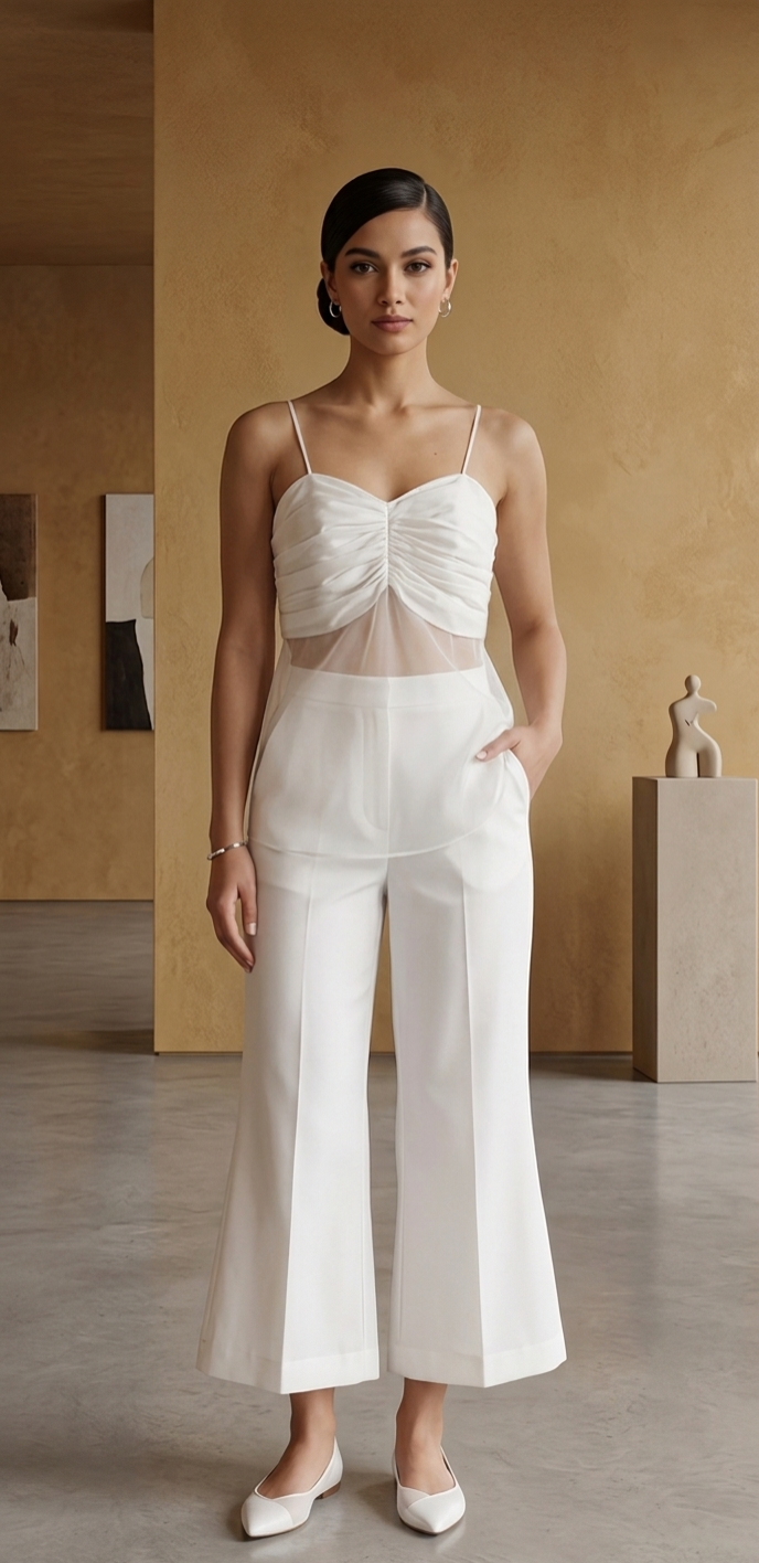 Chanderi and Organza Bralette Set |Essence By Monika