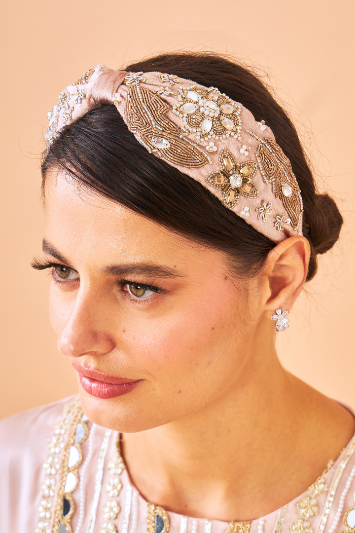 Gigi Beige Ladies Embellished Headband| Joey & Pooh