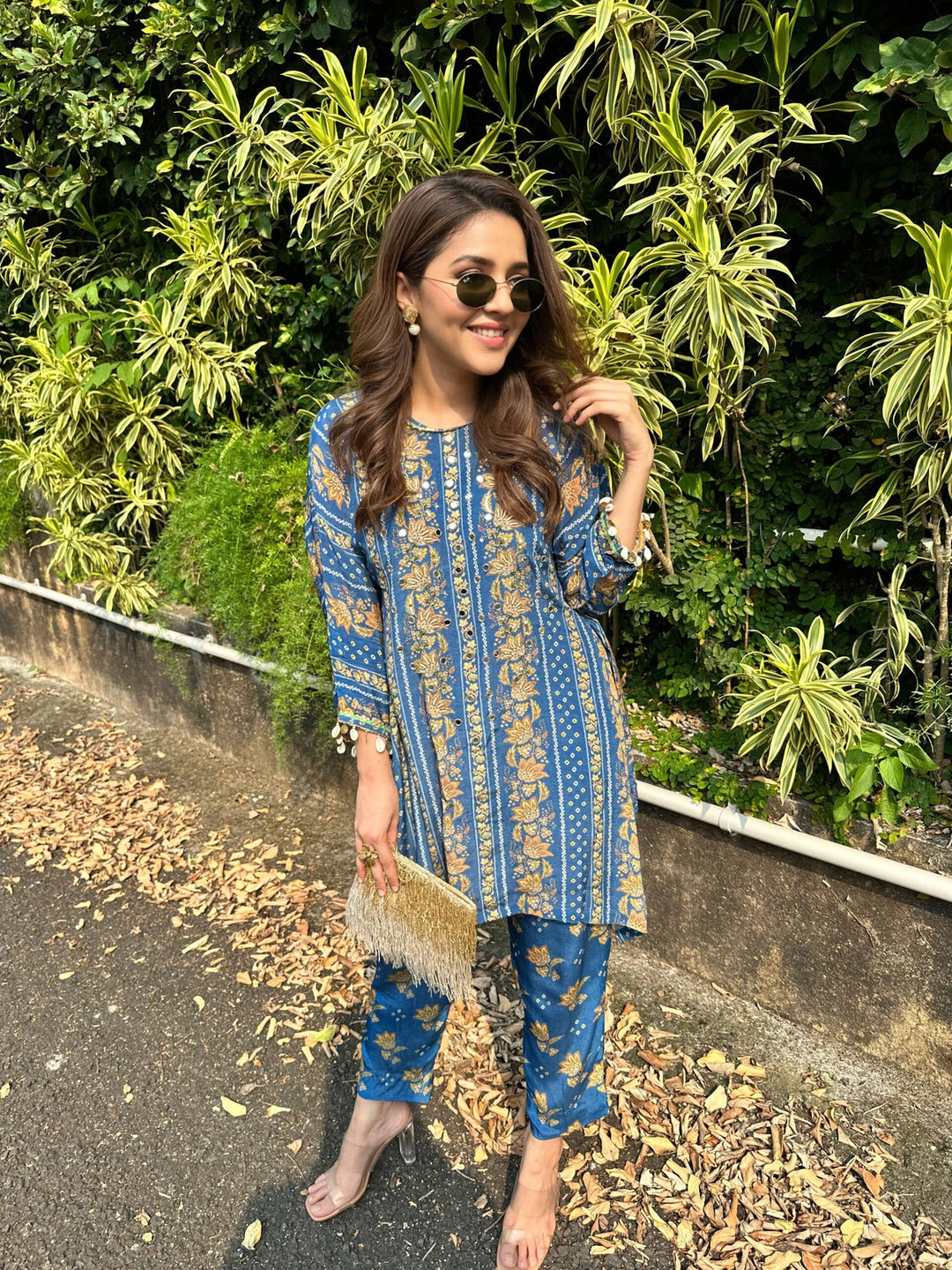 Riya Bandhini Kaftan Kurta Set | The Bumble Bee