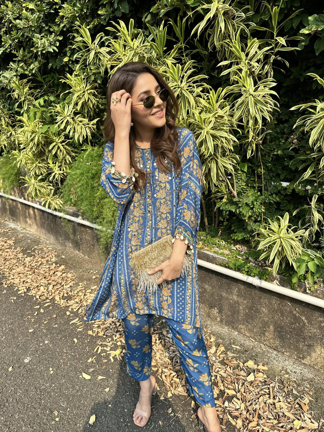 Riya Bandhini Kaftan Kurta Set | The Bumble Bee