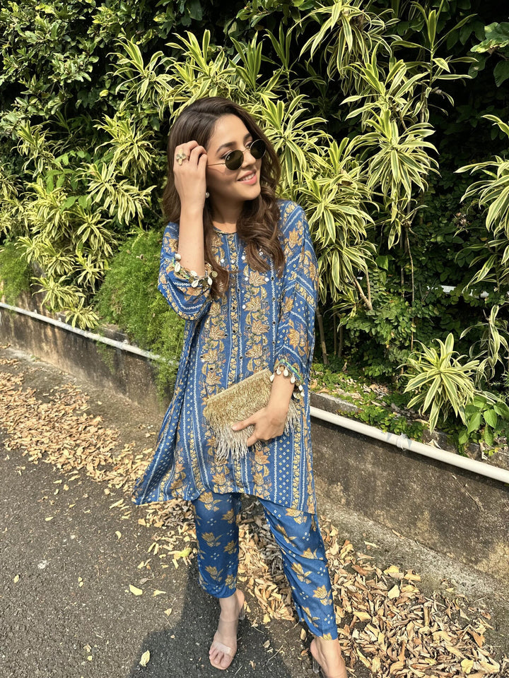 Riya Bandhini Kaftan Kurta Set | The Bumble Bee