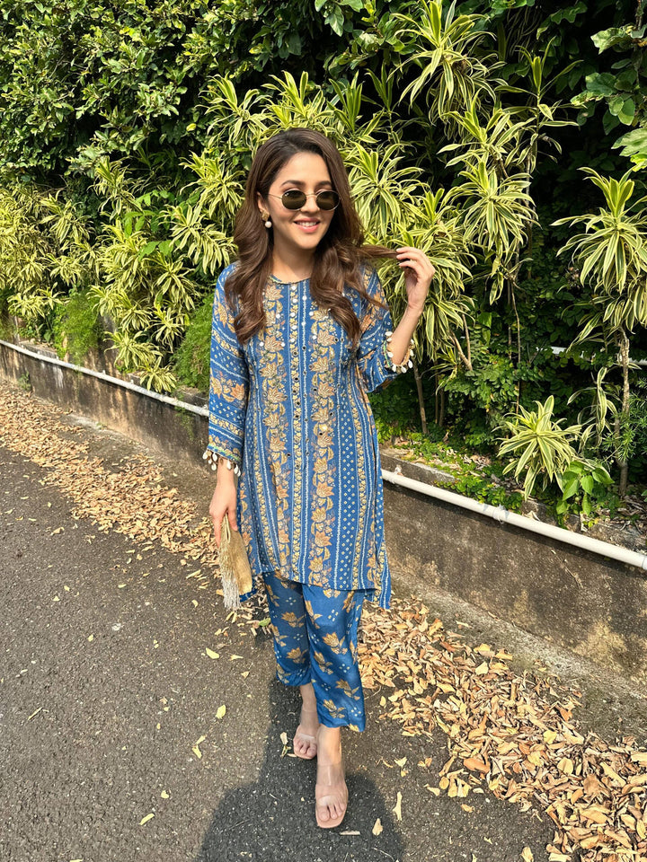 Riya Bandhini Kaftan Kurta Set | The Bumble Bee